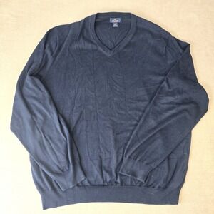 Brooks Brothers 346 100% Supima Cotton XXL V Neck Navy Blue Sweater‎ 2XL